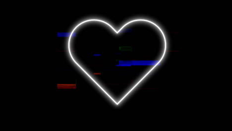 animación de glitch sobre el corazón en fondo negro