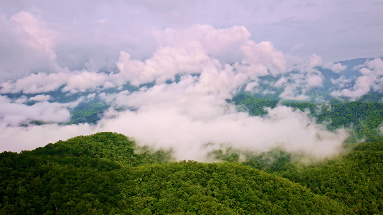 Drone capture of the ethereal Smoky Mountain range.