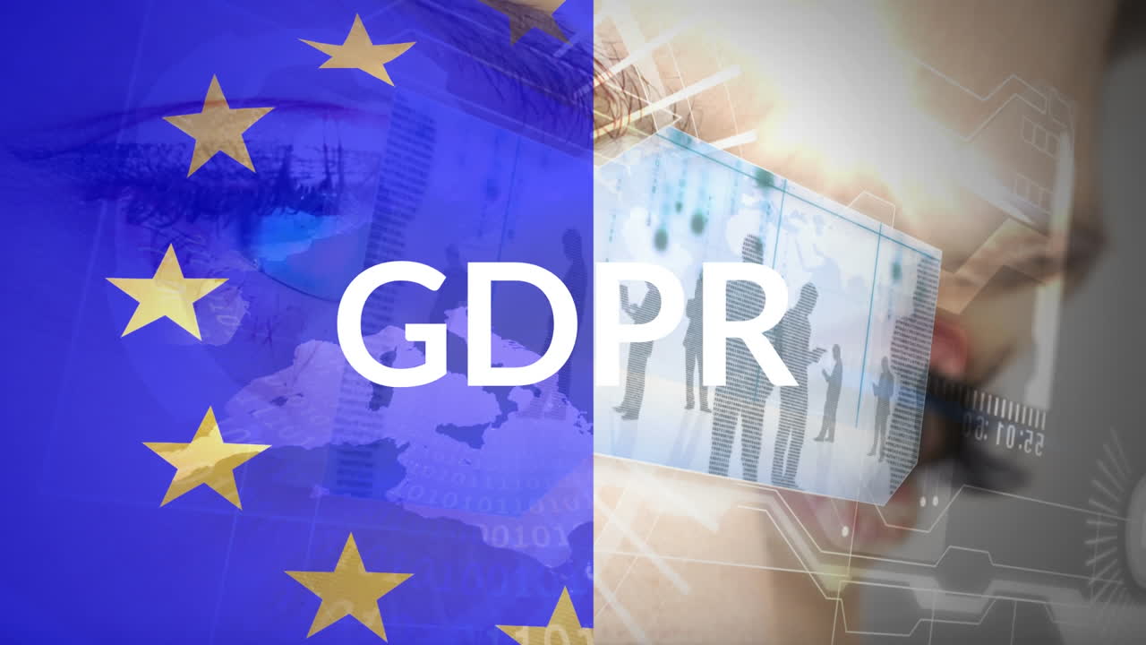 스크린 비디오를 보는 사업가