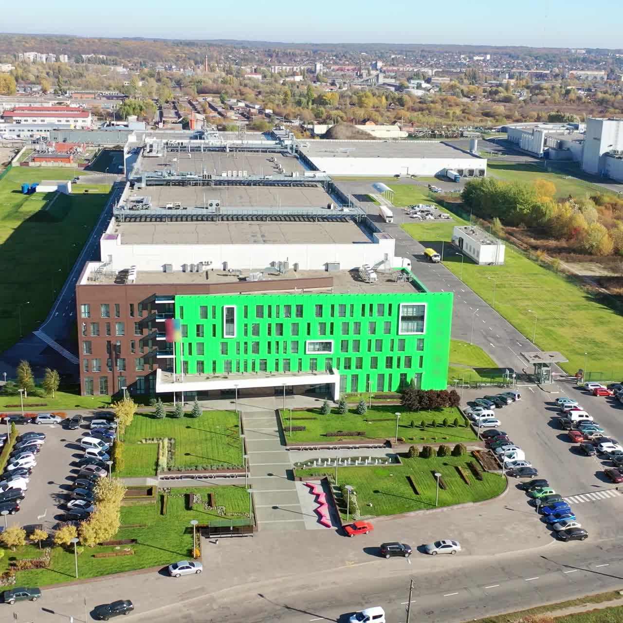 View of industrial buildings