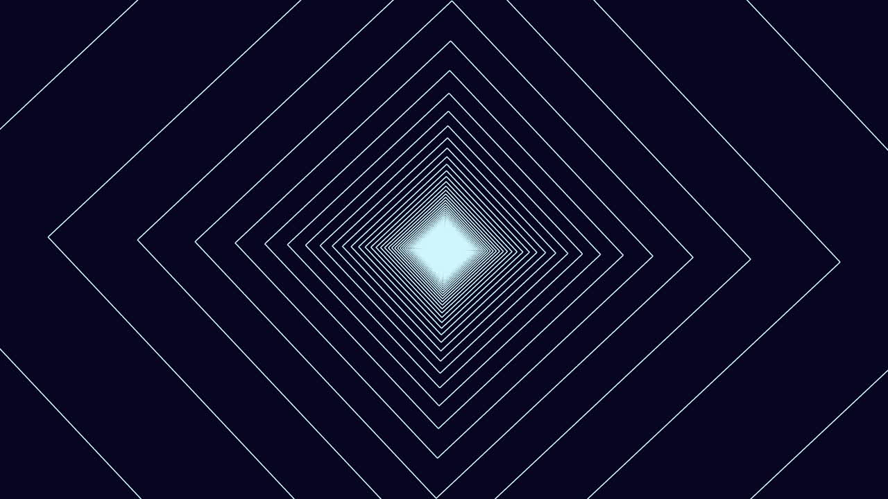 patrón de rayas azules y blancas en zigzag de túnel dinámico sobre un fondo negro