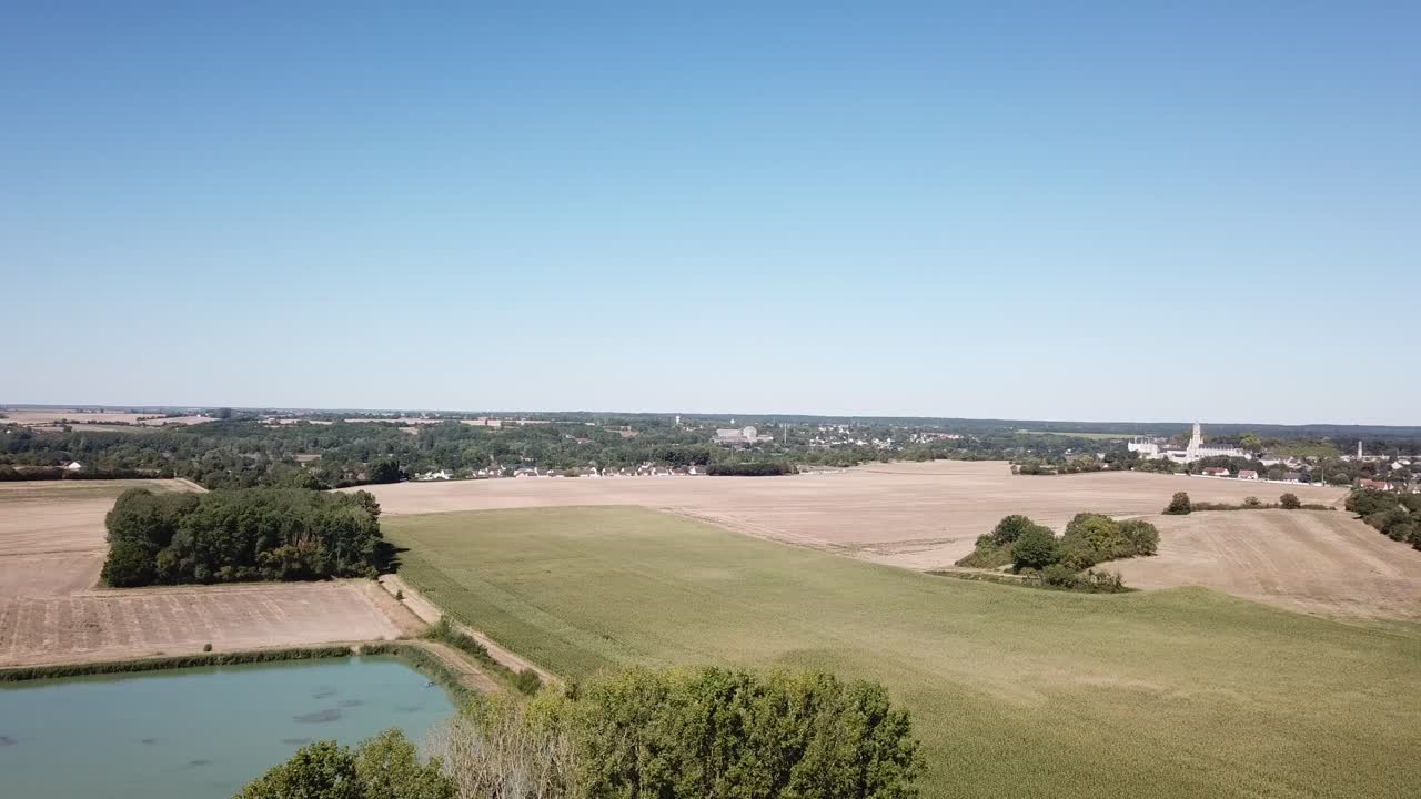여러 필드의 공중 샷입니다. 농업