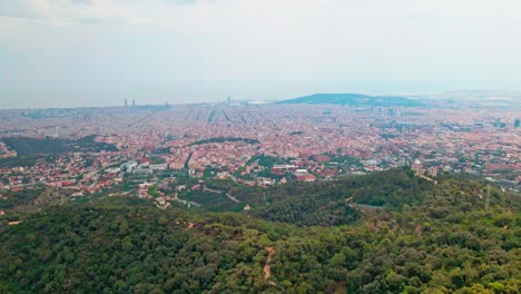 aerial drone 4k footage of the city barcelona in spain