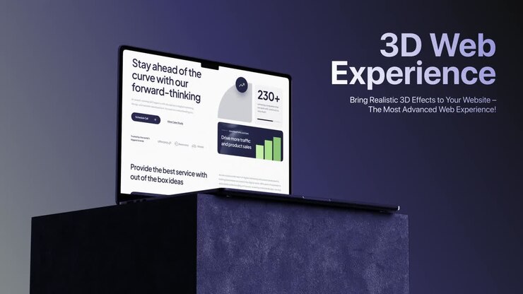 Template promozionale professionale per sito web ottimizzato per laptop, per prodotti digitali e vetrina di business online.