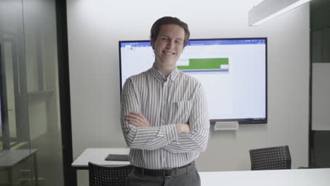 portrait shoot with young businessman in office
