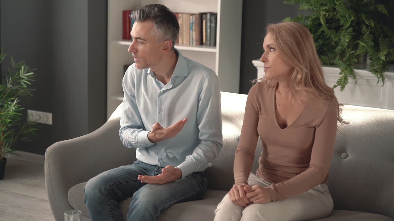 Mature Female And Male Couple Having An Argument