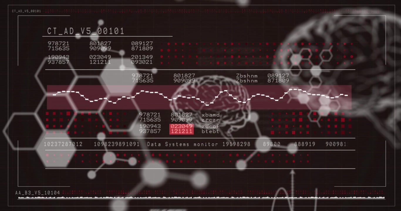 Digitalt hjernegrensesnitt med dataanalyse og molekylære strukturer