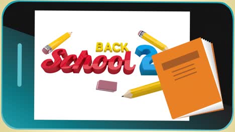 Animation-of-back-to-school-text-on-black-background