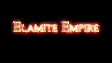 imperio elamita escrito con bucle de fuego.