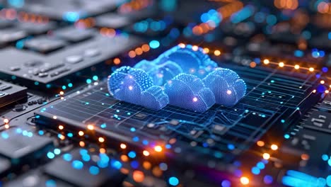 cloud computing data on a digital circuit board