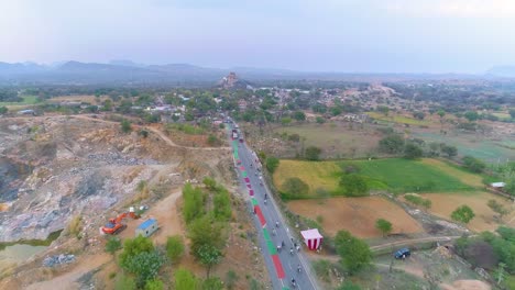 Aerial-view-of-the-outskirts-of-Jaipur-Rajasthan,-India