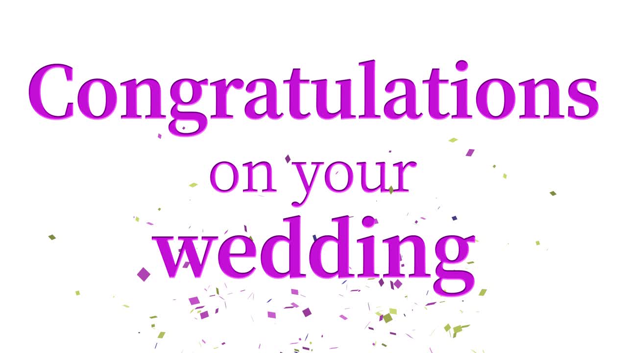 Congratulations on your wedding message text animation motion graphics