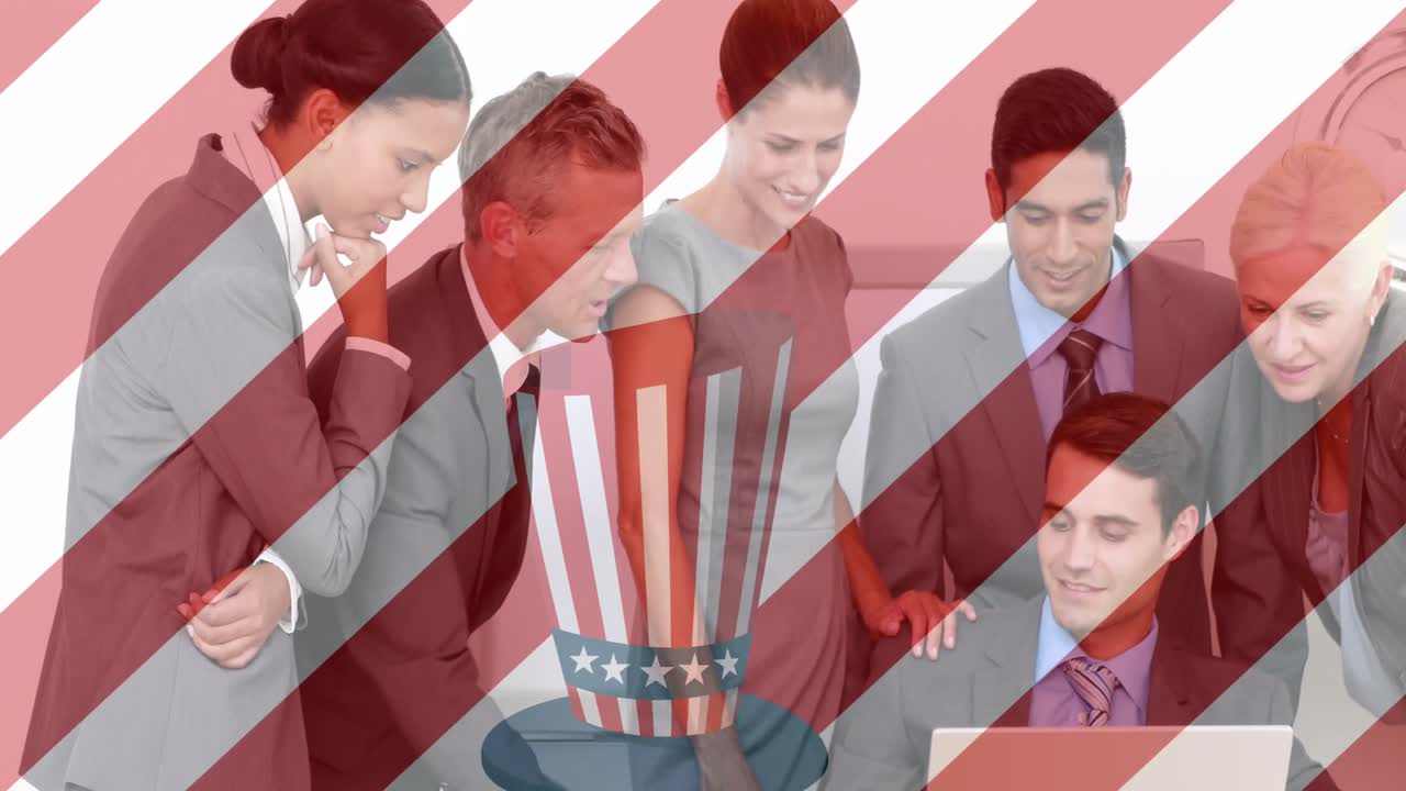 A group of business people looking at a laptop computer