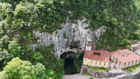 holy cave covadonga spain drone,aerial