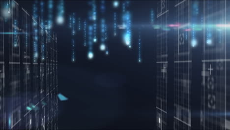 animación de columnas móviles sobre el procesamiento de datos sobre fondo negro