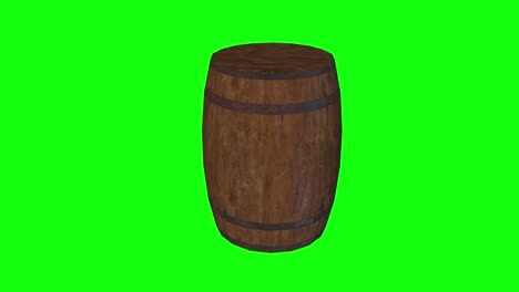 8 animations of wood barrel green screen
