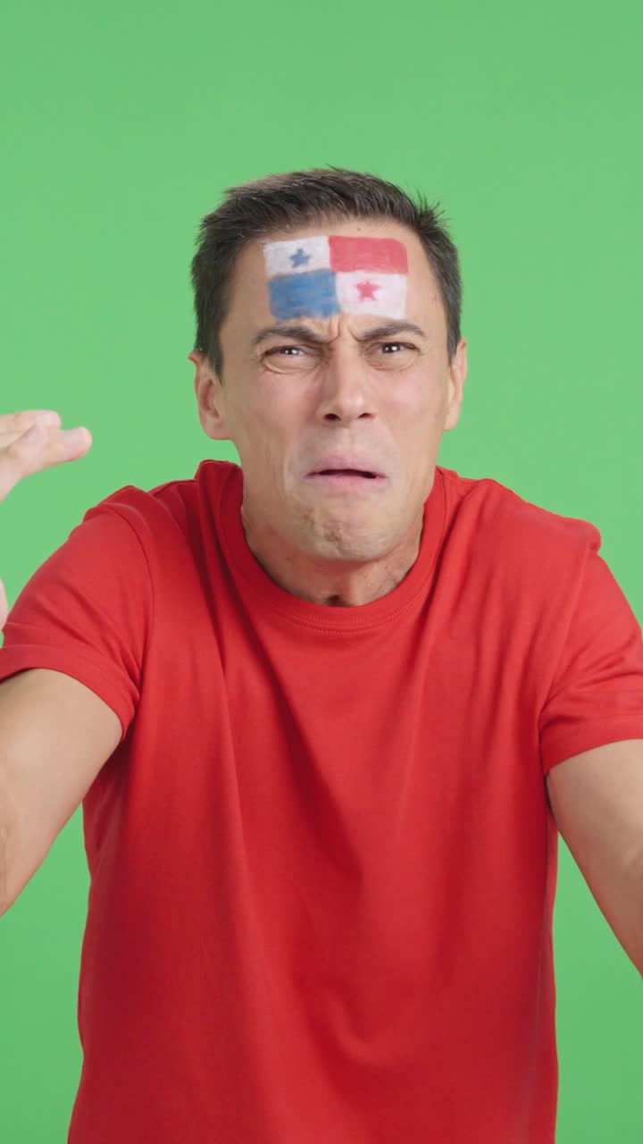 Man Cheering for Panama, angry with the decision of referee