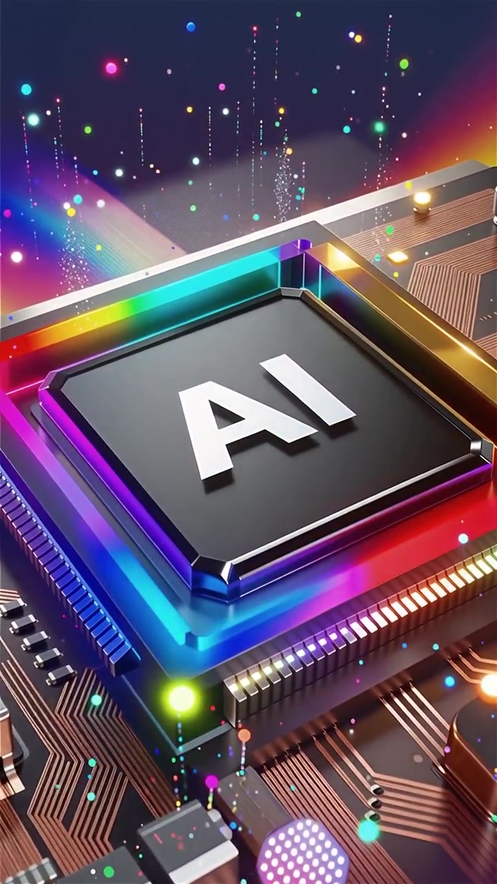 Futuristic AI Chip Motherboard Technology Background