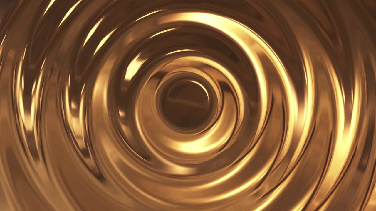 Onda 3D dorata astratta con effetto loop e increspatura