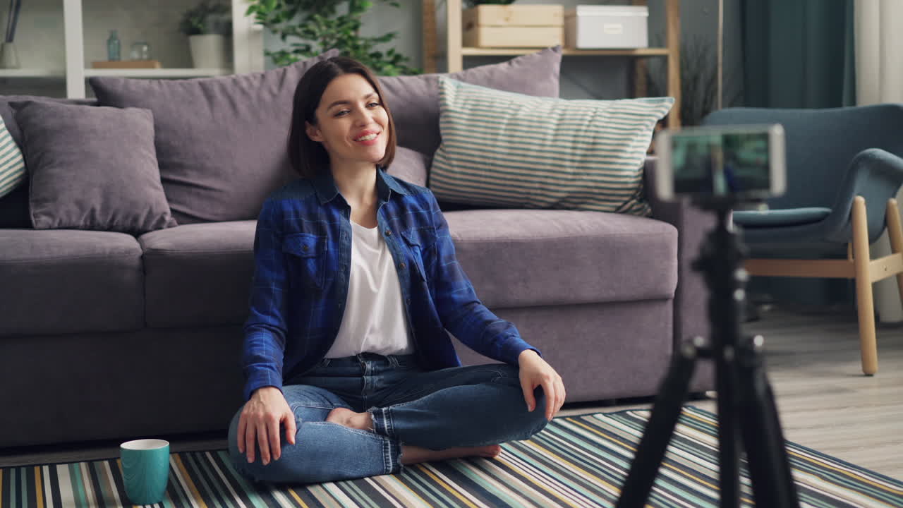 Woman Vlogging from Home