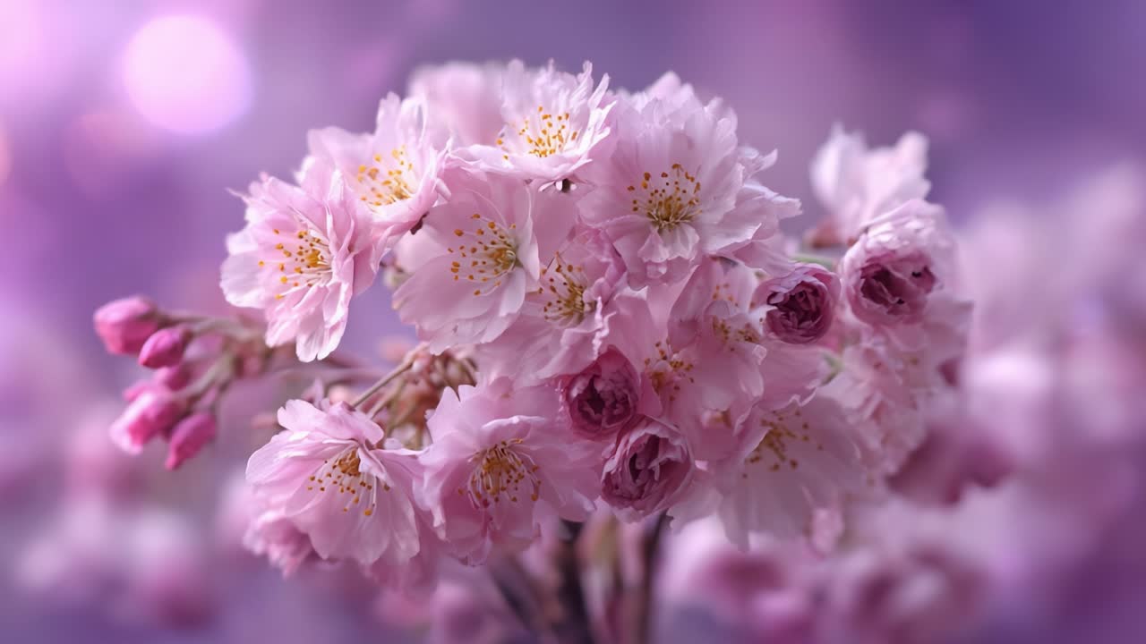 A Beautiful Display of Delicate Cherry Blossom Flowers in Soft Pink Shades, Capturing the Essence of Springtime Serenity and Natural Elegance