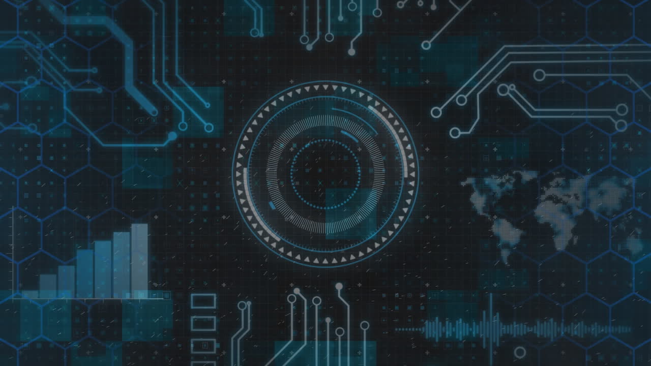 Animation of data processing and network of connections