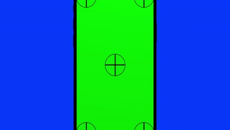 el teléfono inteligente negro se enciende con fondo azul. pantalla verde fácil de personalizar. imagen generada por computadora.