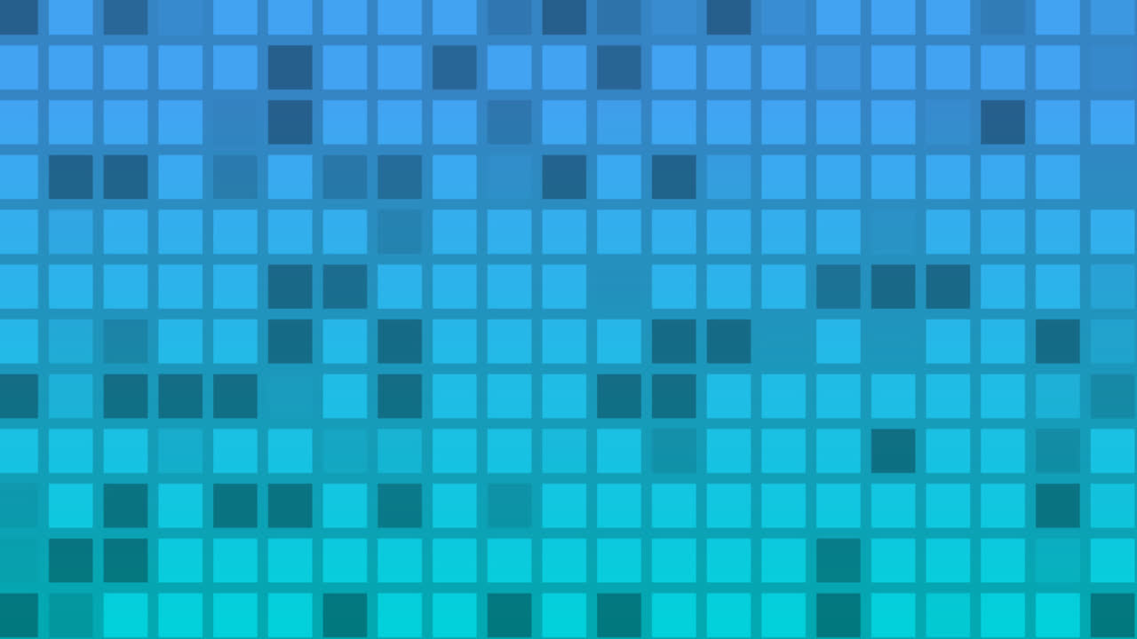 la animación en bucle de mosaicos de color azul y agua cambia de color y patrón