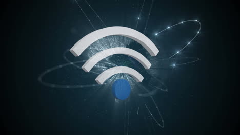 símbolo wifi y un globo