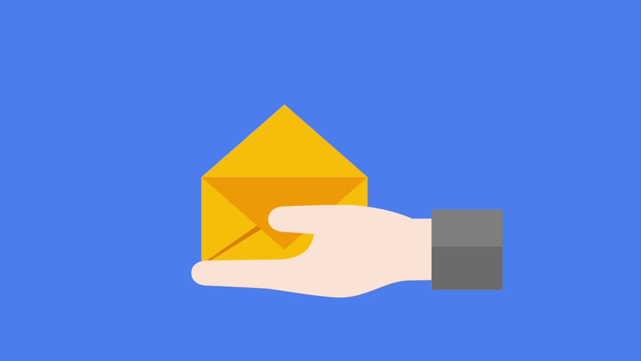 mensaje en papel en sobre de correo de mano