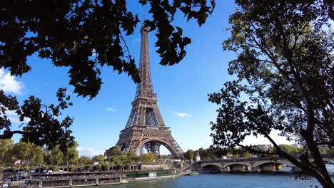 a view of the famous eiffel tower from afar in paris, france