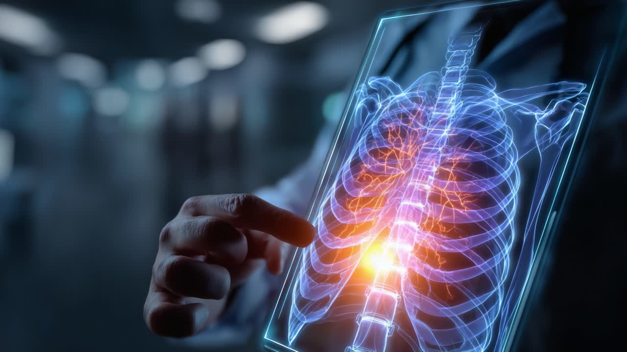 Detailed Visualization of the Human Chest Anatomy with Focus on Vital Organs and Structures, Showcasing the Intricate Design of the Ribcage and Heart