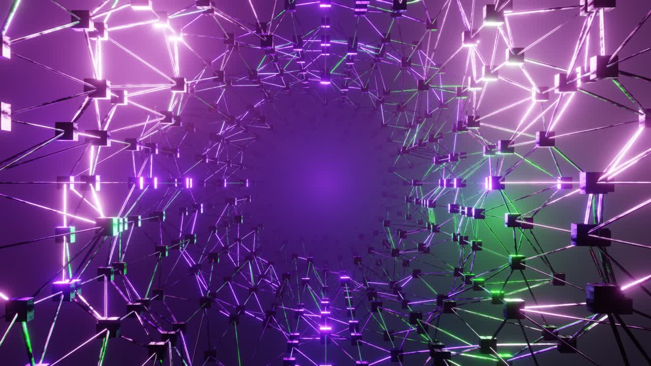 vuelo de 4k en túnel de ciencia ficción abstracto bucle sin costuras gráficos de movimiento futuristas, fondo de alta tecnología