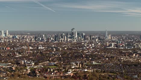 vast london capital cityscape aerial view from parliament hill in north london