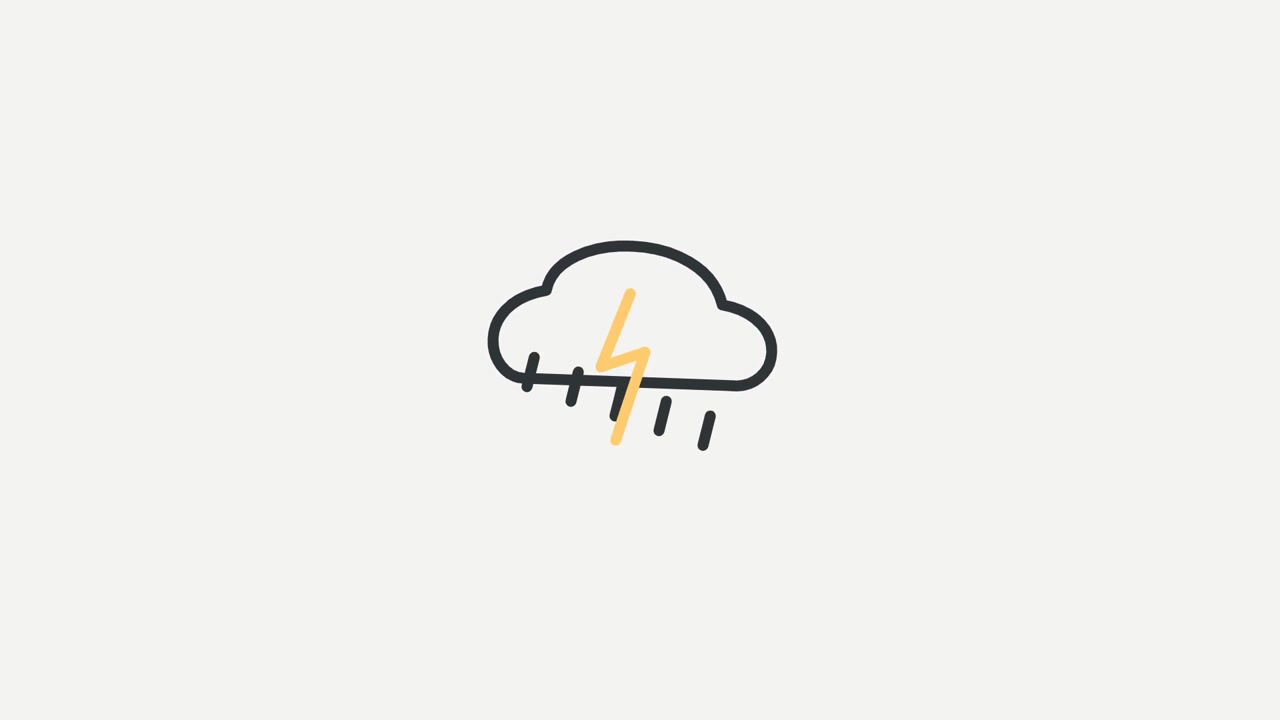 Animated Weather Icons Showing Transition from Sunny to Stormy