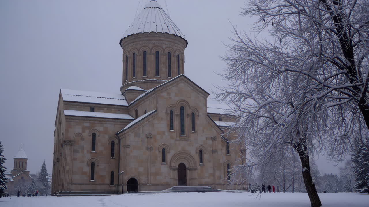 Snowy Georgian Cathedral