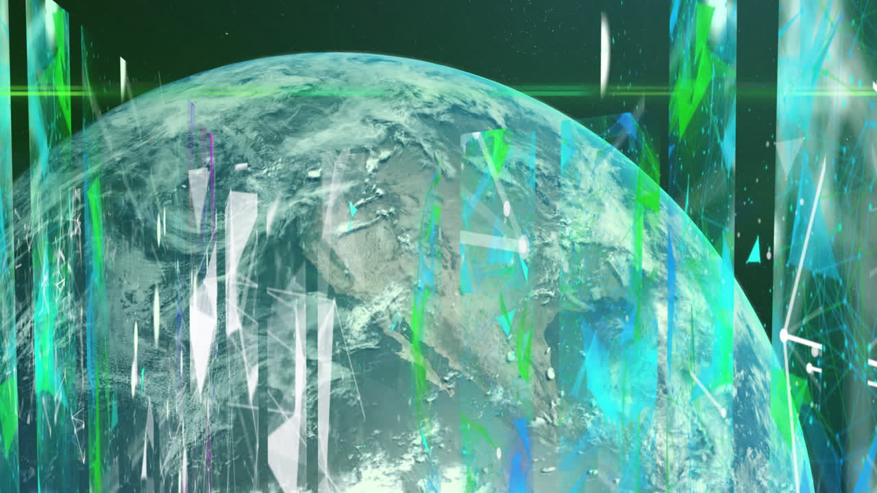 전 세계에 대한 연결 네트워크에 대한 스크린