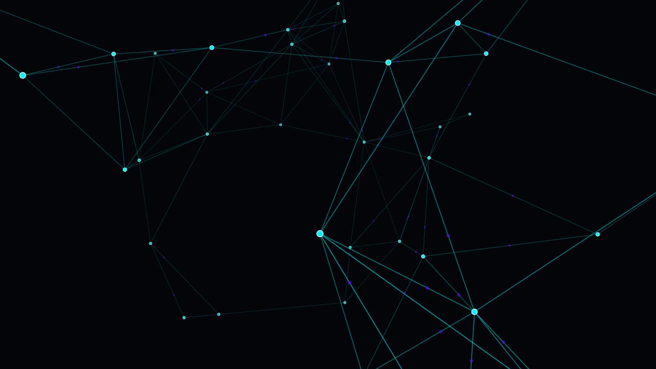 Abstract Digital Network Connection Animation with Glowing Nodes