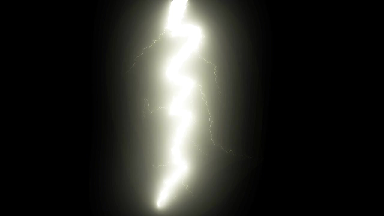 Multiple Lightning Strikes Flashing on Black Background