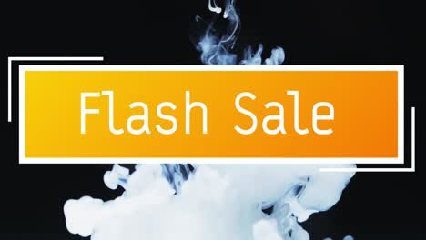 Animation-of-flash-sale-text-over-white-liquid-on-black-background
