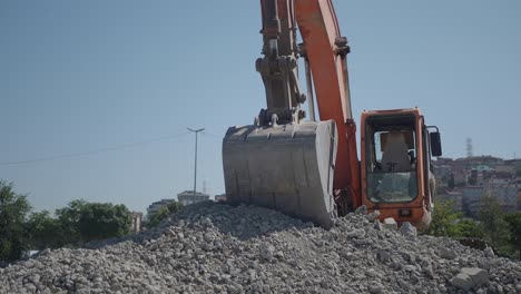 excavator digging in a construction site