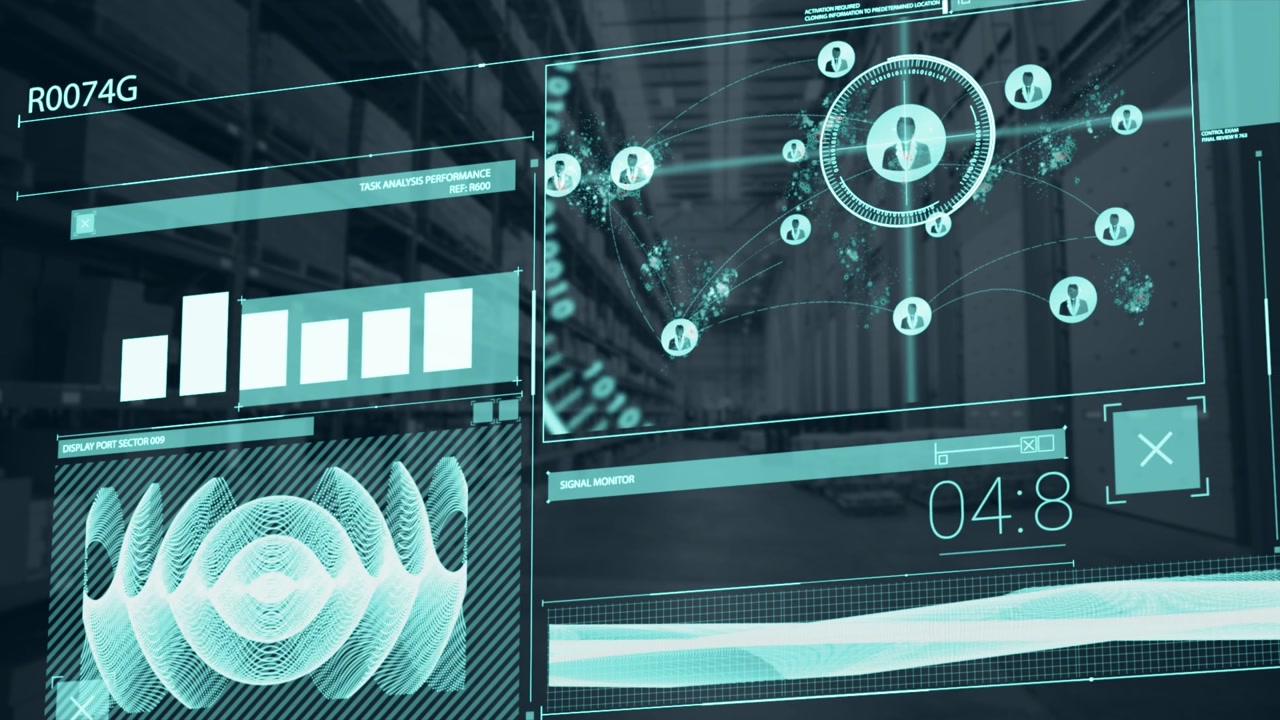 Animation of data processing with scope scanning over warehouse