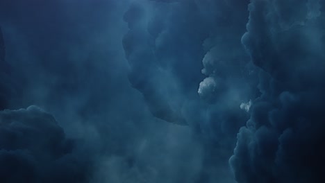 tormentas eléctricas y espesas nubes cumulonimbus