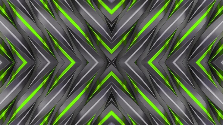 Abstract Geometric Pattern with Green Lines
