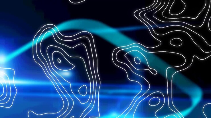 Animazione di una rete di connessioni su sfondo blu navy