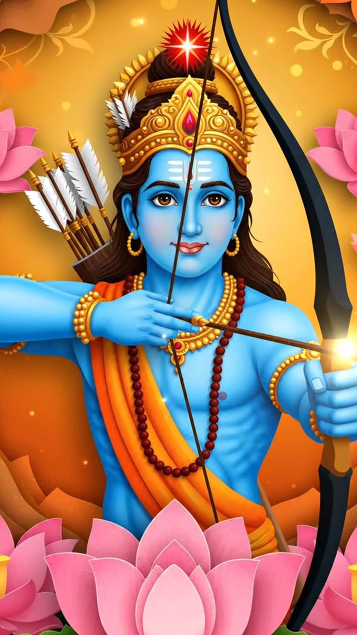 Rama animato con arco e freccia per Diwali