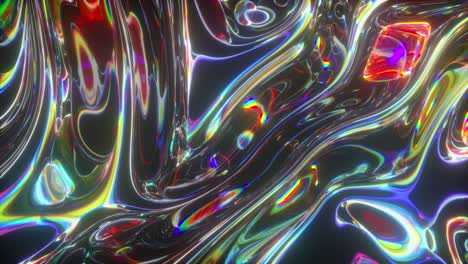 fondo animado abstracto colorido. el movimiento de una superficie de vidrio transparente multicolor. movimiento activo del efecto líquido. arte conceptual. gradiente arco iris. bucle sin costuras 3d render
