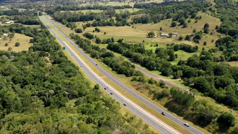 Hyperlapse-of-a-busy-rural-highway-from-drone