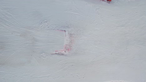 skier sliding in snow at the snowpark in gubalowka, zakopane during winter