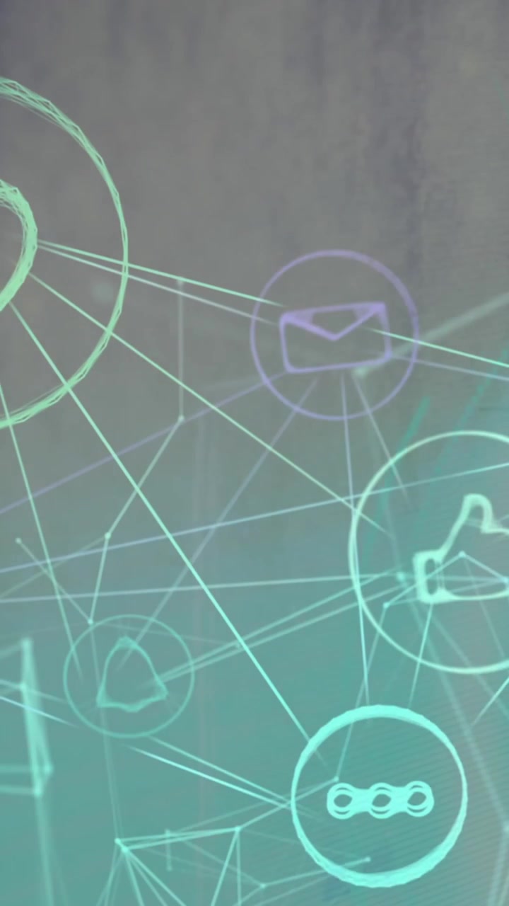 Animation of scope scanning with glitch and network of connections